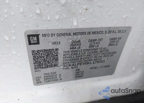 2019 GMC Terrain Slt из США, поврежденный, VIN 3GKALPEV0KL179501